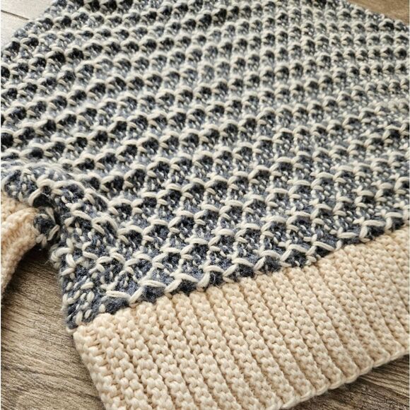 Simply Noelle Cozy Chunky Knit Two-tone Open Front Cardigan Sweater - Picture 9 of 11